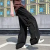 Pantalon masculin Harajuku Straight Casual 2022 Nouveau pantalon de cargaison de coton pour hommes masses solides de conception de jambe large lâche pour hommes J240507