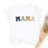 Família combinando roupas mamãe pequeno homem imprimido família compatível roupas mãe filho filho de manga curta camisa de moda de moda mamãe t-shirt tops de baby bodsuit d240507