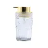 セットEuropeanStyle Glass Soap Bottle Modern Embossed Shampoo Press Bottleデスクトップデコレーションゴールデンストロークホームバスルームアクセサリー