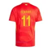 Mans de survêtement Euro Cup Espagne Soccer Shirt Morata Ferran Asensio Spanish National Team Football Shirt S XL Men Kids Home Away Camisetas Espana Rodri Olmo Ansu Fati