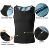 Mens Body Shaper Upłóż na zamek błyskawiczne kamizelka Sauna Sauna Koszulka Koszulka Kompresyjna Zbiornik Shapewear Top do siłowni Eksperizie 240506