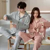 Veilleuses pour femmes printemps / été long sommeil South Corée Coeur ouvert Coton Pyjamas Two Piece Set Casual V Couple Couple de pyjamas Pyjamas pour femmes hommes WX