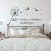 Stickers Dandelion Wall Decal Citaat Het leven is een balans tussen vasthouden en loslaten inspirerende muurstickers vinyl lving kamer decor z992