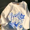 Übergroße Tee Stars Drucken T -Shirt Frauen Kleidung Sommer lässig losen losen kurzen Ärmeln Grafik T -Shirt Männer Y2K Top 240417