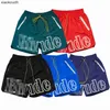 Rhude High End Designer Shorts for Tide Reflective Letter Printing Lace Up Relled Beach Shorts Mens and Womens High Street Five Part Pantals avec 1: 1 Étiquettes originales