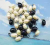 Collane a pendente all'ingrosso 50pcs 10-11mm bianco e nero Naturale Natural baroccia perla molto affascinante delicata