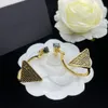 Boucles d'oreilles bijoux de créateurs vintage pour femmes en cristal triangle pelleux boucles d'oreilles 18k Gol