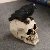 Sculptures Mystical Sculpture for the Dark Home: Crow Skull Decor to Bring in the Gothic Charm Unique Resin Statue Room Decoration Crafts