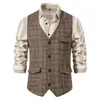 Men's Vests Vintage Suit Vest British Style Plus Size Top