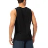 Quick dry Men Running Shirts Fitness Compression Gym Polyester Sports Sleeveless T-shirt Workout Training vest Fit Clothing 240426