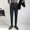Erkek pantolon yüksek uç set erkek bahar/yaz yeni lüks Kore ince fit pantolon moda gündelik pantolon j240507