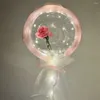 Party Decoration Valentines Day LED Light Balloon Bobo Balloons Bouquet Balls With Rose Flower Birthday Wedding Supplies