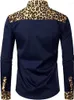 Herren lässige Shirts Tops T-Shirt Leopardenmuster Mode 2024 Langschläfe Reverhemd Hemd weiß schwarz hochqualitativ komfortables weiches Material Top