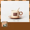 Tasses imprimées en céramique Mug Office Premium Coffee tasse de café et soucoupe Nordic Light Luxury Holiday Gift