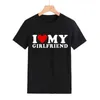 T-shirts masculins j'aime les t-shirts de mon petit ami j'aime ma copine T-shirt alors s'il vous plaît restez à l'écart de moi drôle bf gf disant des couples de devis t tops t240506