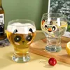 Бокалы для вина 1/2PCS Cartoon Glass Panda Panda Bear Tiger Juice Cold Drink Coffee Mug Коктейль -виски вечеринка питья посуда 450 мл