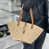 Panier Sac Womenslafite Grass combinée avec un sac de créateur à gazon de vache sac de créateur sac de vacances d'été sac de mode Sac à main de luxe Sac tissé