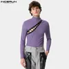 Camicie da uomo eleganti in stile casual top in incerun maschile cinghie cave cingliette di moda a maniche lunghe a maniche lunghe