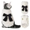 Huizen winter warme kleding voor kleine katten honden elegant witte vacht katten jas jasje met boogknoop luxe kitten kitty kleding over het algemeen