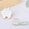 Pins Brooches Protect Tooth Broaches Cute toothbrushes enamel pins denim lapel pins cartoon badges fashionable childrens jewelry gifts WX