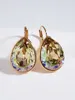 Dingle örhängen vattendropp gjord med kristaller från Österrike för damparti eleganta smycken teardrop kvinnors dinglande örhänge bijoux
