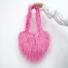 Stume a tracolla Donne Fluffy Phuffy Borsa Fuce Furx Furna A alta capacità Female Shopping inverno inverno a forma di cardiaca e borsetta