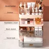 Boîtes de rangement Colbures 4 couches Transparent Dather Makeup Organizer Bijoux Boîte de rangement en plastique Boîte de rangement en plastique Q240506