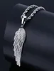 États entiers High Explosif Feather Pendant micro plaqué zircon plaqué authentique Gold Men039 Collier de personnalité hiphop3472486