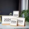 Kalender 2023-2024 Simple Solid Color Desk Kalender september 2023 till december 2024 Desktop Paper Stand Daily Tabler Planner årlig agenda