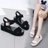 Casual Shoes Summer Korean Fashion Women's Sandals With Matsuke Thick Sole High Heel Wedge And Fish Mouth Roman Trendy For Women