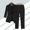 Frauen zwei Stück Hosen Übergroße Blazer -Anzüge Hose -Sets für Frauen 2 Stück Elegante Hosen Outfits weibliche Interview Karriere Kleidung