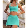 Active Sets LU-1880 Women Short Sports Bra Female Nude High Elastic Tennis Skirt Gym Pilates Yoga Set