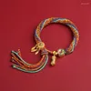 Bedelarmbanden elegante Tibetaanse armband Memorial Bangle Simple Fringe Hand Strings for Women