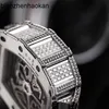 Milles Richamills Watch RM1103 Orijinal Elmas Otomatik Zincirleme Zamanlama Kodu Tablo 18k Platinum Tarih Fonksiyonu Tam Set