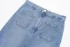 Saias 2024 saia jeans Mulheres na cintura alta midi para carga azul longa feminina de rua jeans feminina