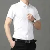 Men's Dress Shirts New Summer Fashion Slim Fit Short Sle Shirts Men Classic Casual Dress Shirt Hipster Relaxed Luxe Formal Shirt Plus Size 5XL d240507