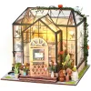 Miniatures DIY Mini House Kit Creative Dollhouse Modèle avec meuble LED LEIL 3D Doll House Set For Kids Birthday Pâques Flower Shop