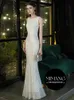 White mermaid evening dress female long dress sequin temperament banquet socialite light luxury high-end