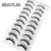 41 estilos 10 pares Natural Long 3d Mink Pestañas postizas de pestañas falsas Kit de maquillaje Mink Las pestañas ojo corta 240423