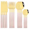 Ensembles de vaisselle 16pcs Set Gold Set Knife Fork Coffee Tea Coud Vérification en acier inoxydable Volent Western Home Kitchen