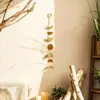 Figurines décoratines décor Gold Metal Moon Garland mur suspendu Boho Home Art for Apartment Dort Bureau Nursery salon chambre