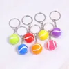 Keychains Lonyards 6 Color Key Chain Tennis Ball Metal Keychain Car Chain Key Key Key Sports Chain Color Pendeur