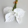 Fleurs décoratives 4pcs Bouquet à main Anthurium Art floral Real Touch Flexible Artificiel Party