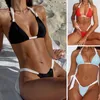 Kadın Mayo Seksi Üçgen Push Up Brezilyalı Bikini Kadın Düğümlü Bandaj 2 Parça String Bikinis Bankası Takım Su Beach Wear