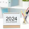 Kalender 2023-2024 Simple Solid Color Desk Kalender september 2023 till december 2024 Desktop Paper Stand Daily Tabler Planner årlig agenda