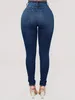 Jean skinny à taille haute nature purement slim slim slash pantalons denim décontractés jeans denim femme vêtements 240506