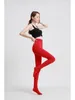 Chaussettes de femmes 2024 Collages hivernaux blancs Leggings rouges bas sur la toison épais Velvet thermique Pantyhose haute taille push femelle chaude 172 cm