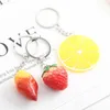 Keychains Lanyards Simulation Potate douce citron strobrberry keychain femme hommes enfants clés de clés cadeaux accessoires