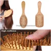 Haarbürsten Neue Holzbambuskamm Kamm Gesunde Paddelbürste Mas Haarbürste Kopfhaut Combs Styler Styling Tools LL Drop Lieferungsprodukte DHP1T