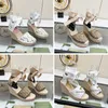 Designer Dames Wedge Fisherman Sandalen Stro-sandalen met platforms Luxe dia's Hoogwaardige Bimetal Buckle Bemle Strap Casual Fashion Sandals met doos 35-42